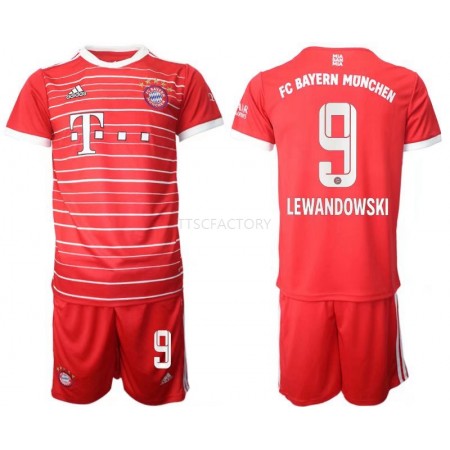 Fußballtrikots Bayern München Lewandowski 9 Kinder 2022-2023 Kurzarm Heimtrikotsatz kaufen